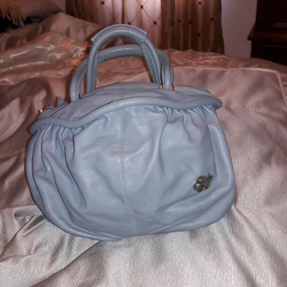 Blue leather bag